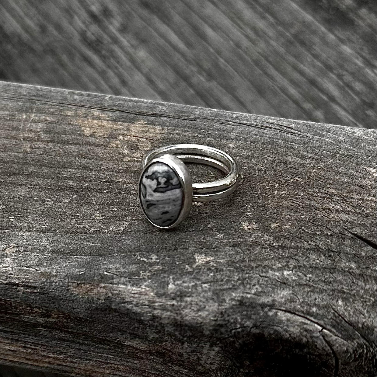 Black Lace Jasper Ring
