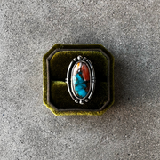 Turquoise Oyster Copper Ring Size 7.5