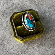 Turquoise Oyster Copper Ring Size 7.5
