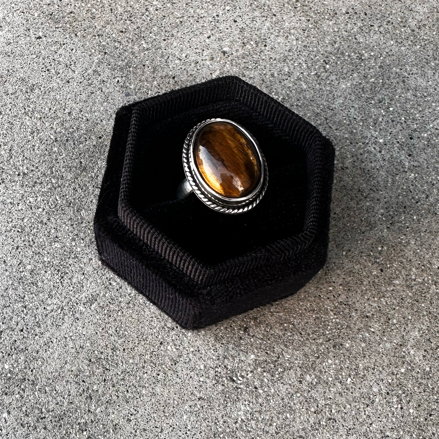 Tigers Eye Oval Ring Size 5.5