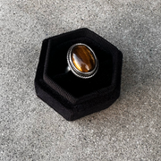 Tigers Eye Oval Ring Size 5.5